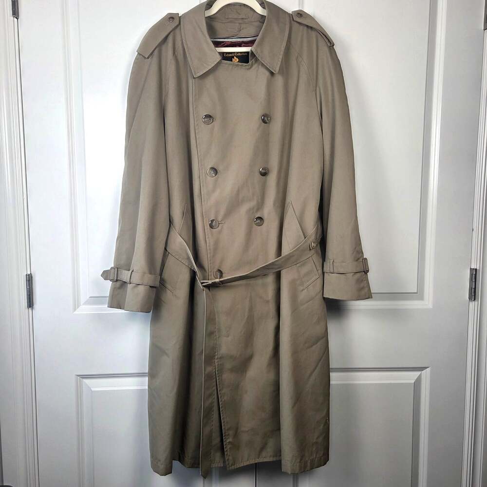 Vintage Cotswold Collection Men's Trench Coat 46R Belted All Weather Lining